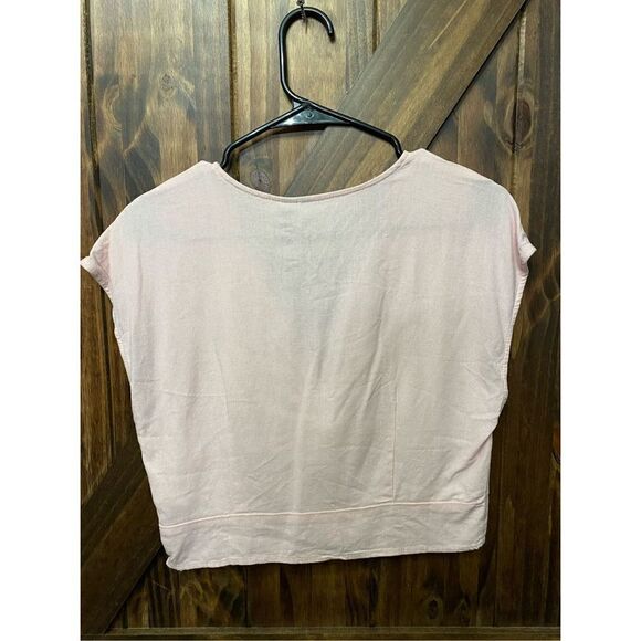 Vero Moda Pink Crop Top Hidden Side Zip Women’s Size Medium - Picture 2 of 5